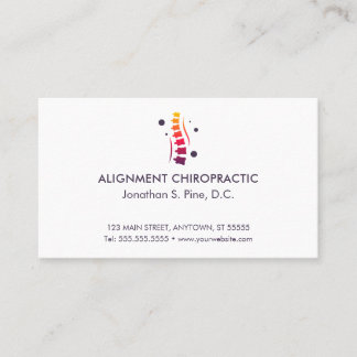 Colorful Spine Logo Chiropractic Appointards Afsprakenkaartje