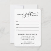 Colorful Spine Logo Chiropractic Gift Certificate (Achterkant)