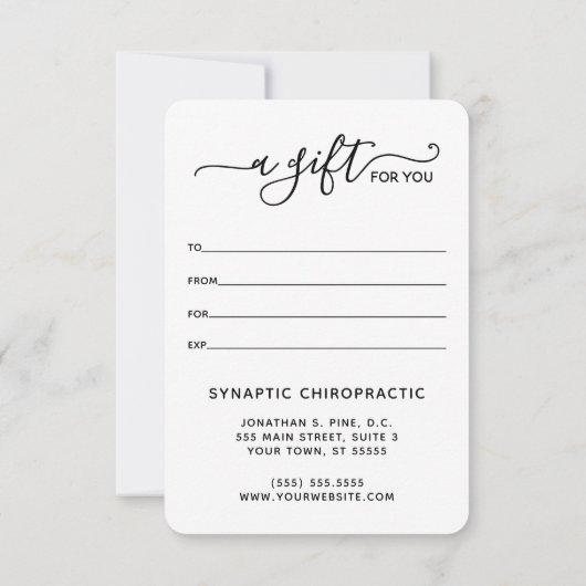 Colorful Spine Logo Chiropractic Gift Certificate (Achterkant)