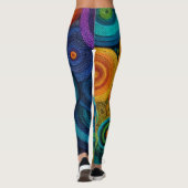 Colorful Spiral Abstract Pattern Geometric Swirl Leggings (Achterkant)