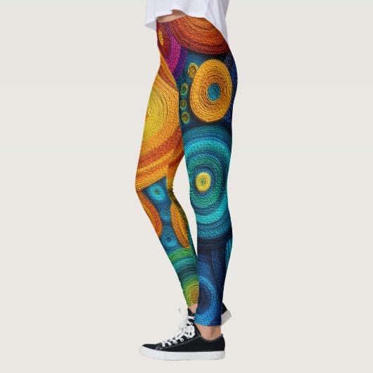 Colorful Spiral Abstract Pattern Geometric Swirl Leggings (Links)