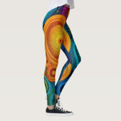 Colorful Spiral Abstract Pattern Geometric Swirl Leggings (Rechts)