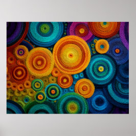 Colorful Spiral Abstract Pattern Geometric Swirl Poster