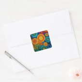Colorful Spiral Abstract Pattern Geometric Swirl Vierkante Sticker (Envelop)