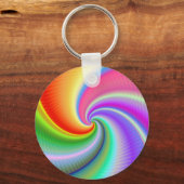 Colorful Spiral Fractal Keyring Sleutelhanger (Voorkant)