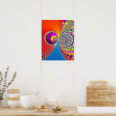 Colorful Spiral Fractal Poster (Keuken)