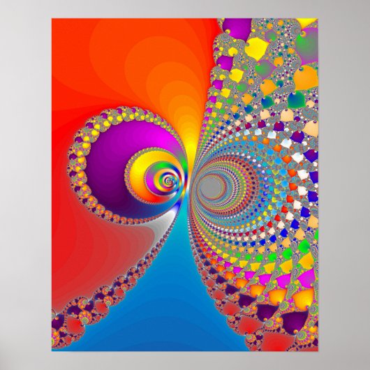 Colorful Spiral Fractal Poster (Voorkant)