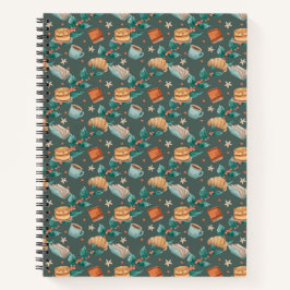 Colorful spiral notebook with a whimsical pattern notitieboek
