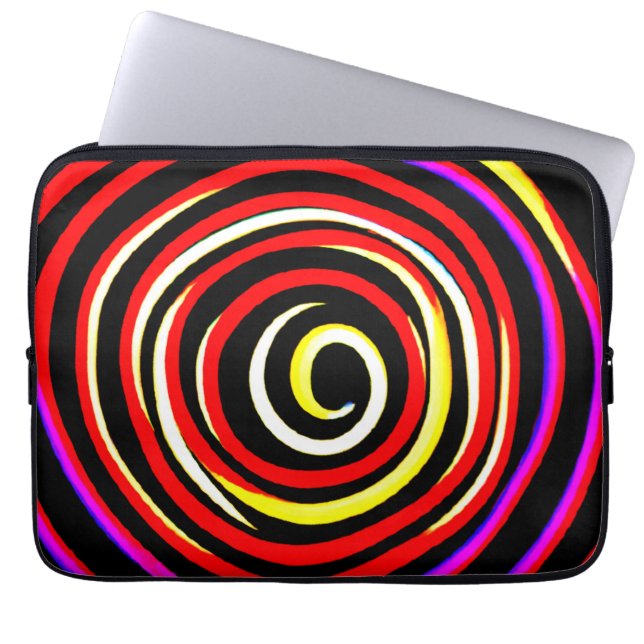 Colorful Spiral Pattern Laptop Sleeve (Voorkant)