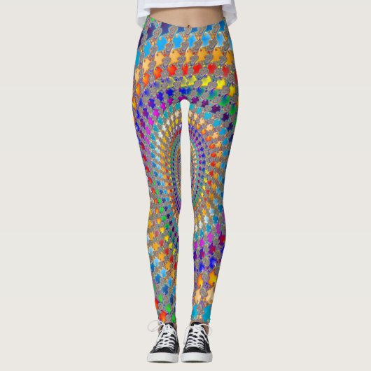 Colorful Spiral Pattern Leggings (Voorkant)