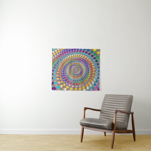 Colorful Spiral Pattern Wandkleed (In Situ (horizontaal))
