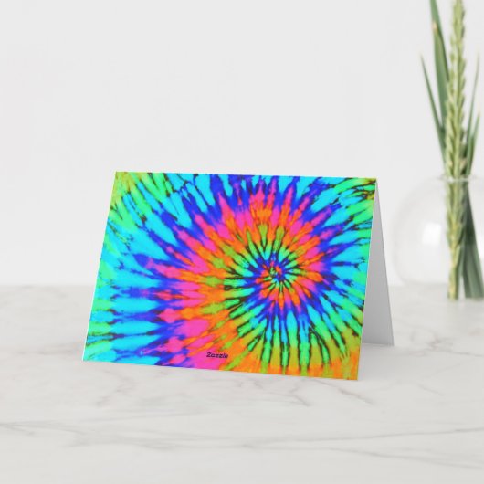 Colorful Spiral Tie Dye Note Kaart (Achterkant)