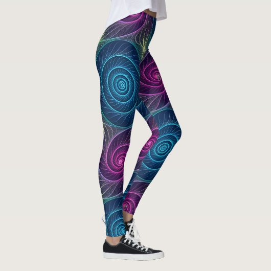 Colorful Spiral Vortex Illusion | Seamless Optical Leggings (Rechts)