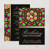 Colorful Spirit Birthday Party Invitation Kaart (Voorkant / Achterkant)