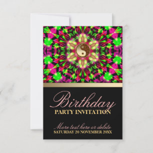 Colorful Spirit Birthday Party Invitation Kaart