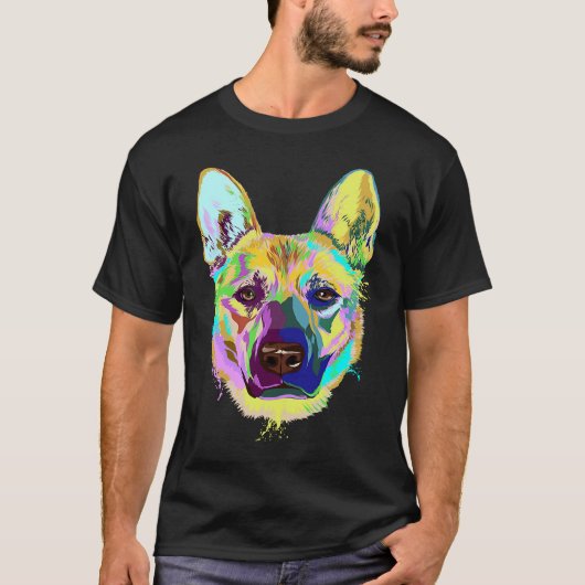 Colorful Splash Carolina Dog T-shirt (Voorkant)
