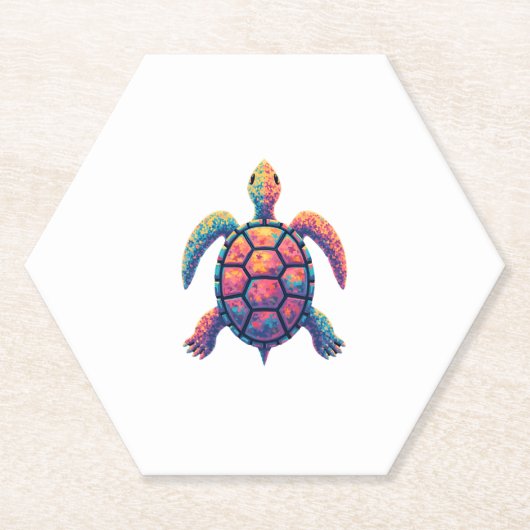 Colorful Splash Eastern Box Turtle (1) Kartonnen Onderzetters (Voorkant)