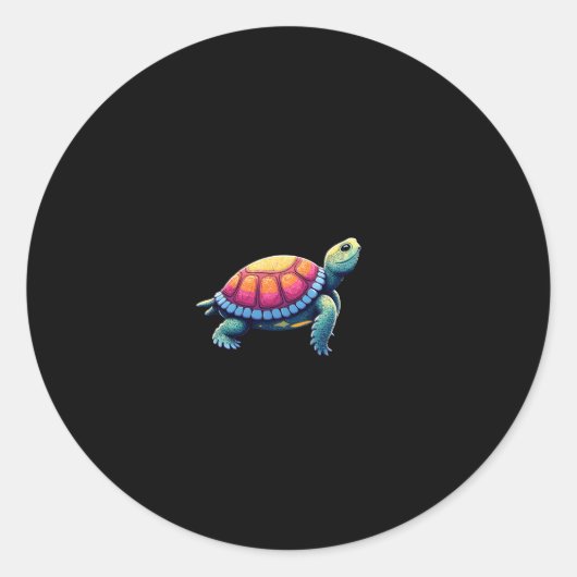 Colorful Splash Eastern Box Turtle (1) Ronde Sticker (Voorkant)