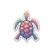 Colorful Splash Eastern Box Turtle (1) Sticker (Voorkant)