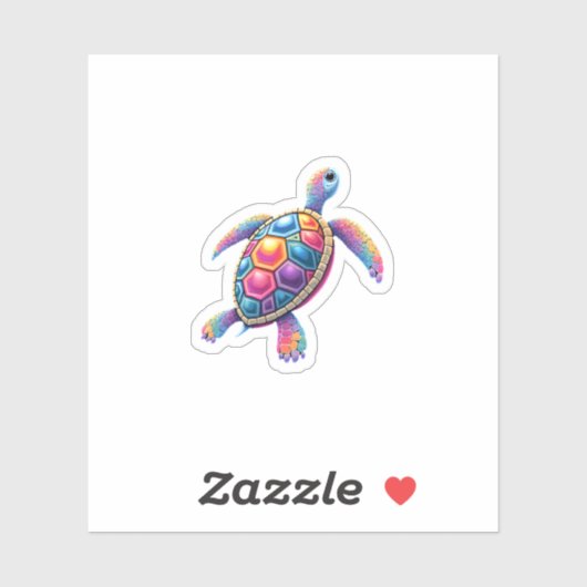 Colorful Splash Eastern Box Turtle (2) Sticker (Vel)