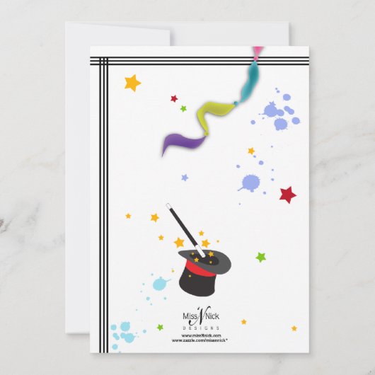 Colorful Splash Fun met Magic Invitation Kaart (Achterkant)
