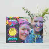 Colorful Splash Photo Holi Festival Kaart (Staand voorkant)