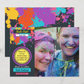 Colorful Splash Photo Holi Festival Kaart (Voorkant / Achterkant)