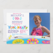 Colorful Splash Pool Birthday Foto Kaart (Voorkant)