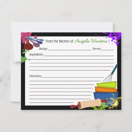Colorful Splash Recipe Kaart (Voorkant)