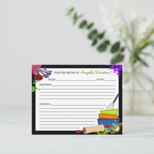 Colorful Splash Recipe Kaart (Staand voorkant)