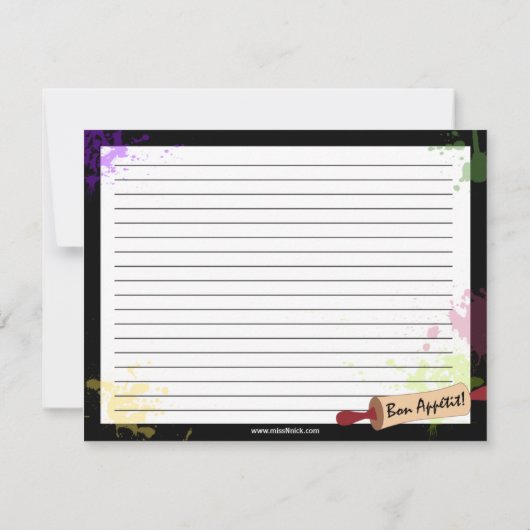 Colorful Splash Recipe Kaart (Achterkant)