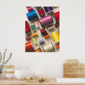 Colorful Spools of Thread Poster (Keuken)