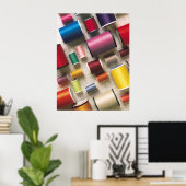 Colorful Spools of Thread Poster (Thuiskantoor)
