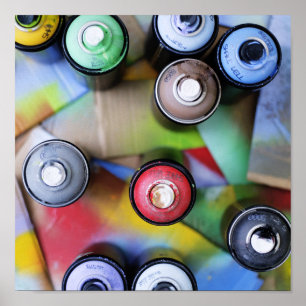 Colorful Spraycans Poster