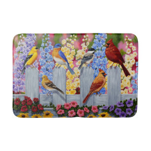 Colorful Spring Birds Garden Party Badmat