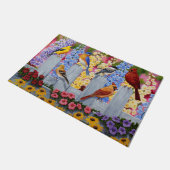 Colorful Spring Birds Garden Party Deurmat (Schuin)