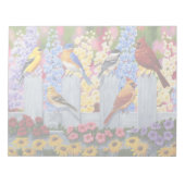 Colorful Spring Birds Garden Party Notitieblok (Voorkant)