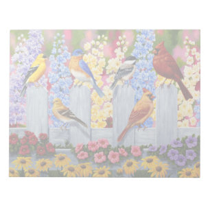 Colorful Spring Birds Garden Party Notitieblok