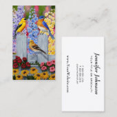 Colorful Spring Birds Garden Party Visitekaartje (Voorkant / Achterkant)