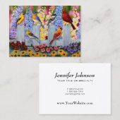 Colorful Spring Birds Garden Party Visitekaartje (Voorkant / Achterkant)