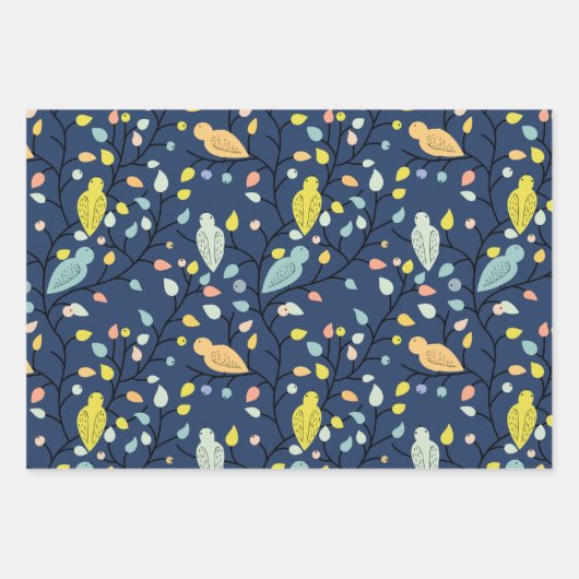 Colorful Spring Birds Wrapping Paper (Voorkant 2)