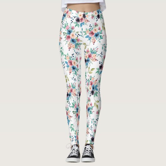 Colorful spring blob Pattern Leggings (Voorkant)