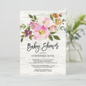 Colorful Spring Bouquet Baby shower Invitation Kaart (Staand voorkant)