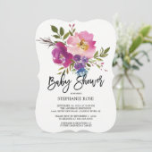 Colorful Spring Bouquet Baby shower Invitation Kaart (Staand voorkant)