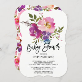 Colorful Spring Bouquet Baby shower Invitation Kaart