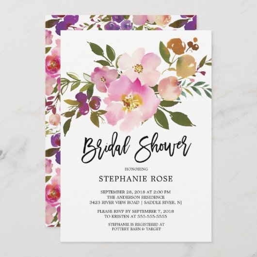 Colorful Spring Bouquet Bridal Shower Uitnodiging