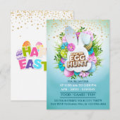 Colorful Spring Bunny Easter Egg Hunt Event Aankondiging (Voorkant / Achterkant)