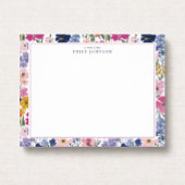 Colorful Spring Floral Border Note Card Kaart