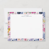 Colorful Spring Floral Border Note Card Kaart (Voorkant)