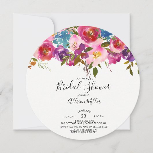 Colorful Spring Floral Bridal Shower Uitnodiging (Voorkant)